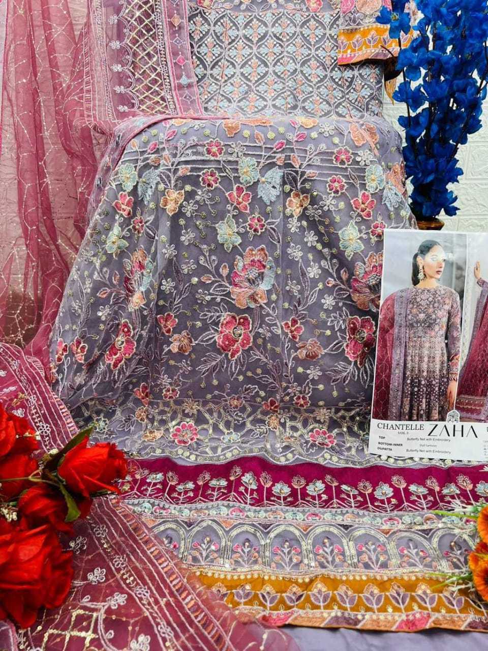 YNF Wholesale Butterfly Net Embroidery Gowns KESH677 ZAHA CHANTELLE-VOL-5 10293 | Surat Manufacturer