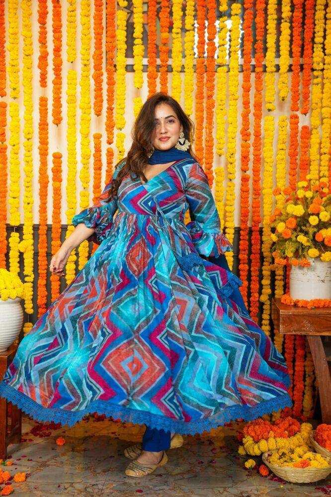 YNF Wholesale Chiffon Printed Gowns KESH526 G33 | Surat Manufacturer