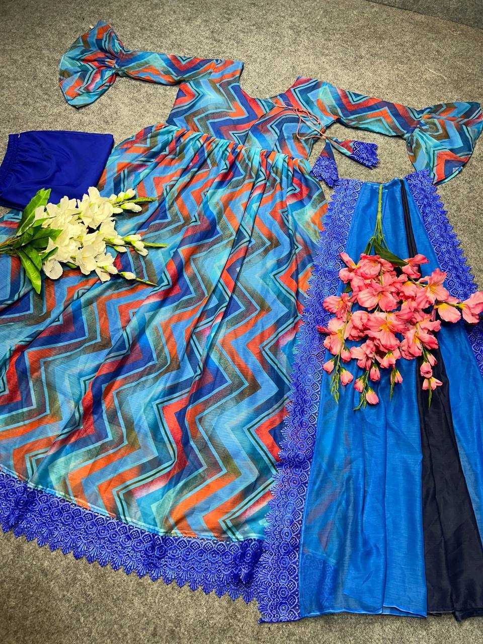 YNF Wholesale Chiffon Printed Gowns KESH526 G33 | Surat Manufacturer