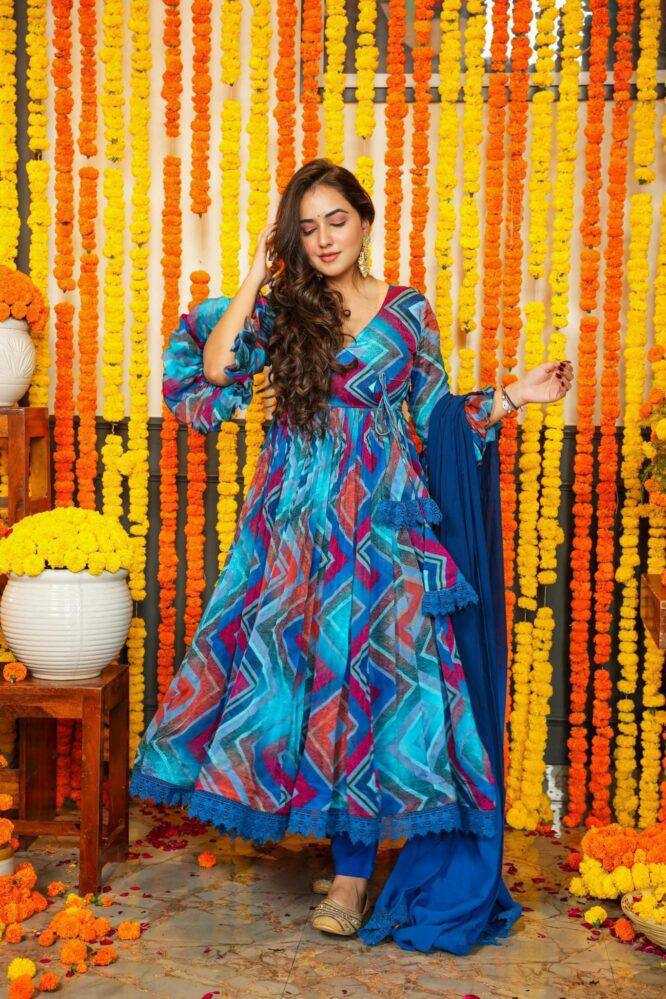 YNF Wholesale Chiffon Printed Gowns KESH526 G33 | Surat Manufacturer