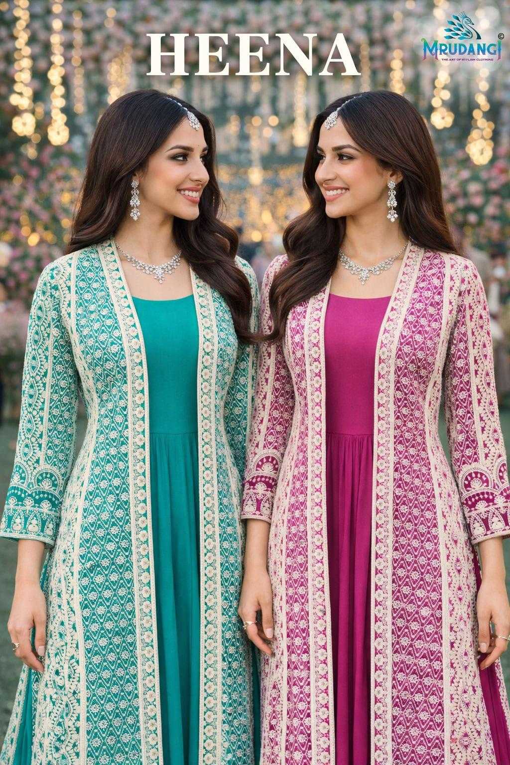 YNF Wholesale Chinon Embroidery Gowns KESH481 MRUDANGI HEENA 856 | Surat Manufacturer