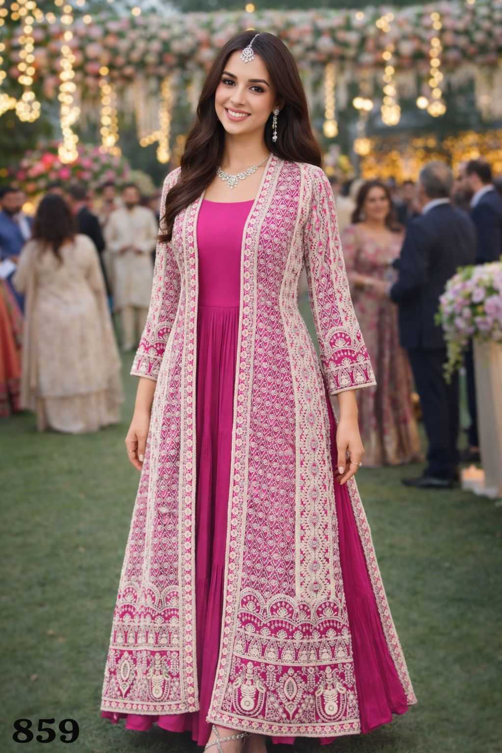 YNF Wholesale Chinon Embroidery Gowns KESH481 MRUDANGI HEENA 856 | Surat Manufacturer