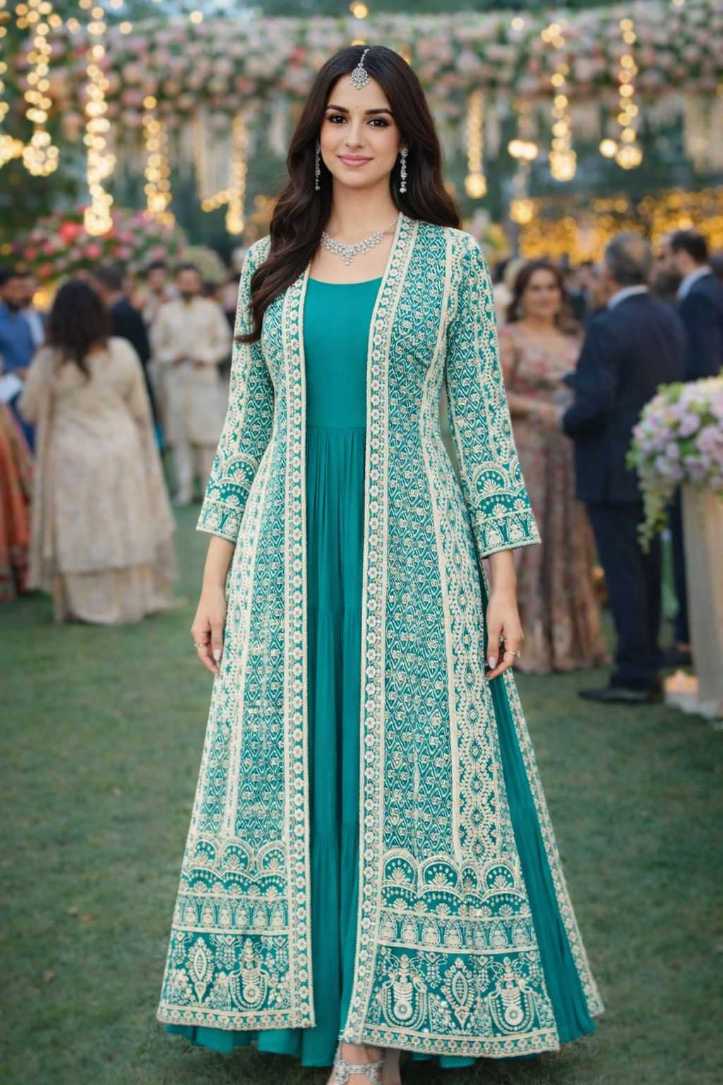 YNF Wholesale Chinon Embroidery Gowns KESH481 MRUDANGI HEENA 856 | Surat Manufacturer