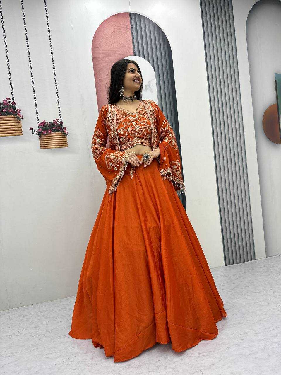 YNF Wholesale Chinon Embroidered Lehenga KESH496 565 | Surat Manufacturer
