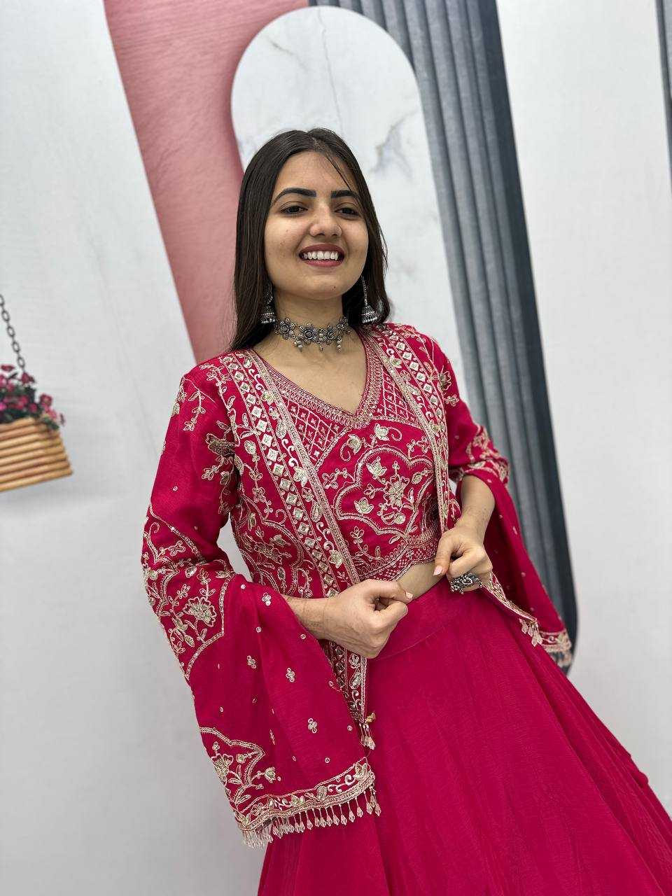 YNF Wholesale Chinon Embroidered Lehenga KESH496 565 | Surat Manufacturer