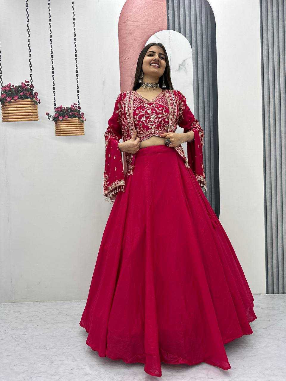 YNF Wholesale Chinon Embroidered Lehenga KESH496 565 | Surat Manufacturer