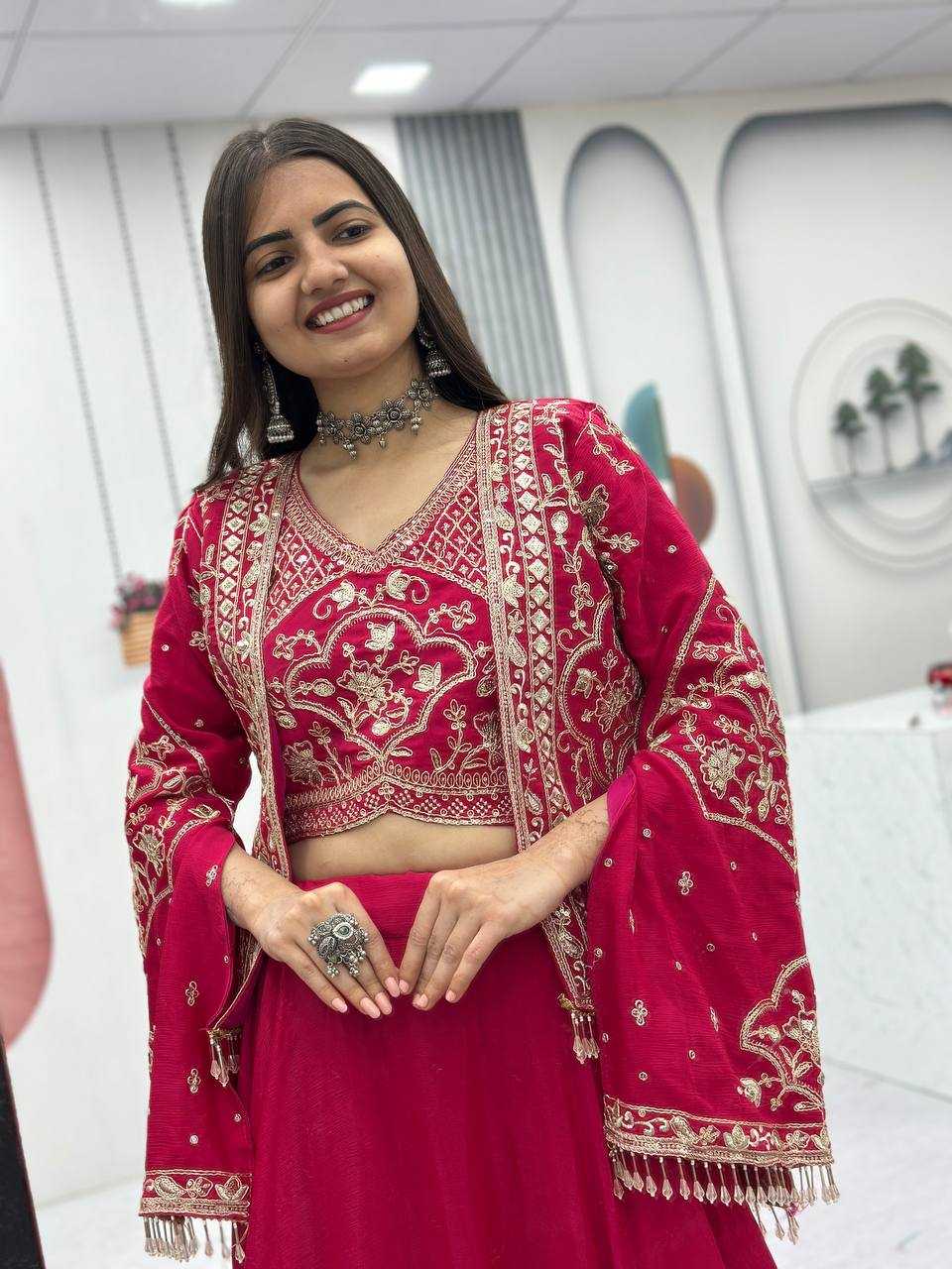 YNF Wholesale Chinon Embroidered Lehenga KESH496 565 | Surat Manufacturer