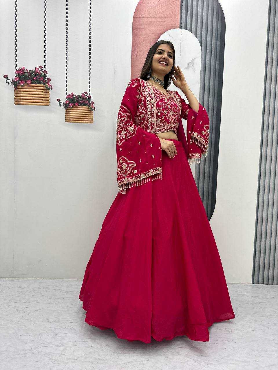 YNF Wholesale Chinon Embroidered Lehenga KESH496 565 | Surat Manufacturer