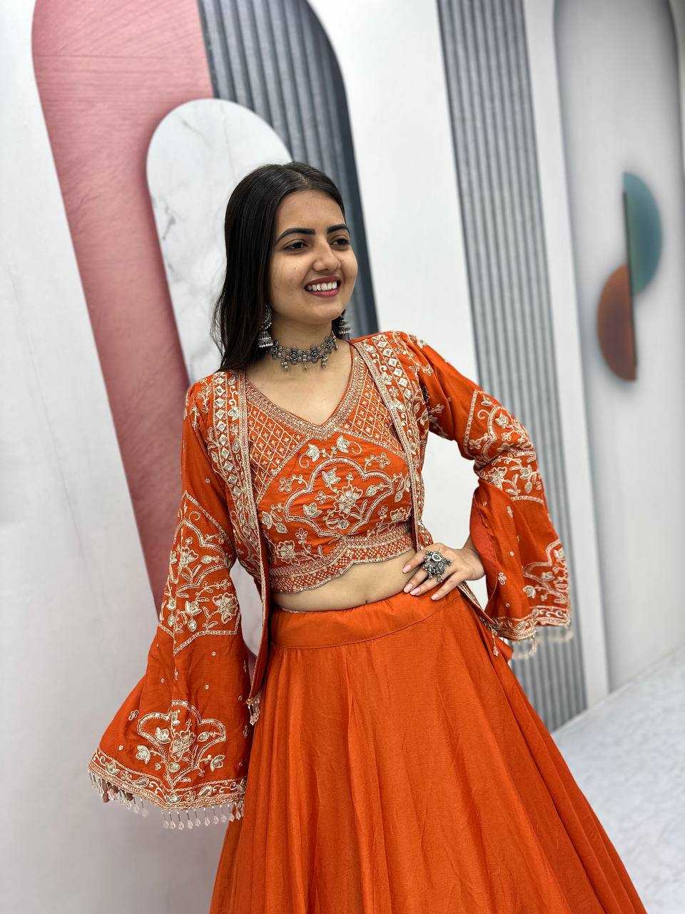 YNF Wholesale Chinon Embroidered Lehenga KESH496 565 | Surat Manufacturer