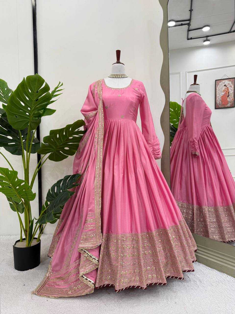 YNF Wholesale Chinon Anarkali Gown RIN162 5816 | Surat Manufacturer