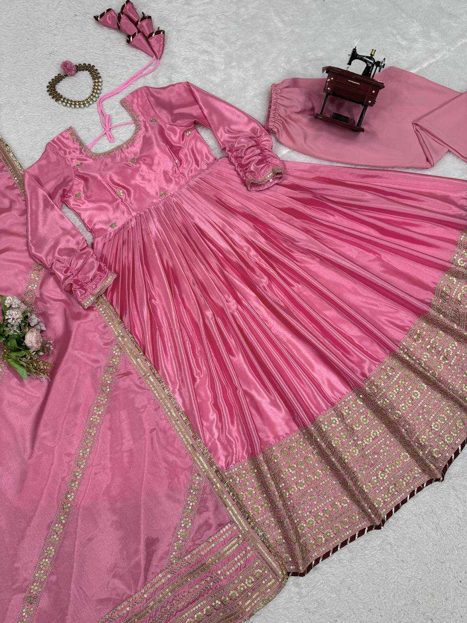 YNF Wholesale Chinon Anarkali Gown RIN162 5816 | Surat Manufacturer