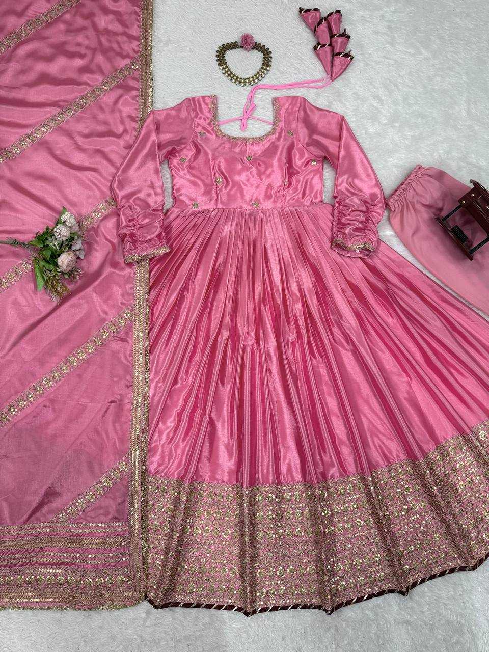 YNF Wholesale Chinon Anarkali Gown RIN162 5816 | Surat Manufacturer