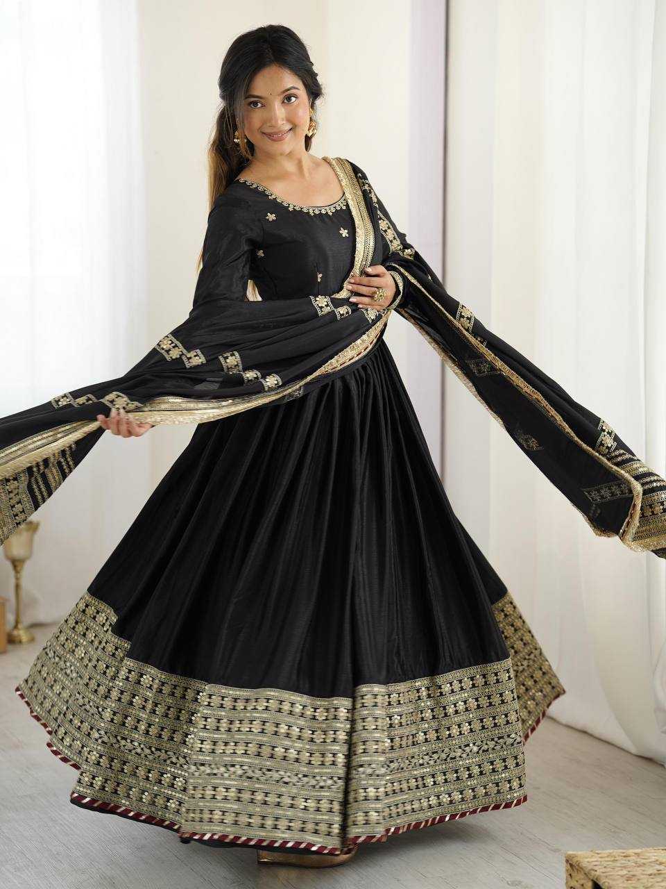 YNF Wholesale Chinon Anarkali Gown RIN162 5816 | Surat Manufacturer
