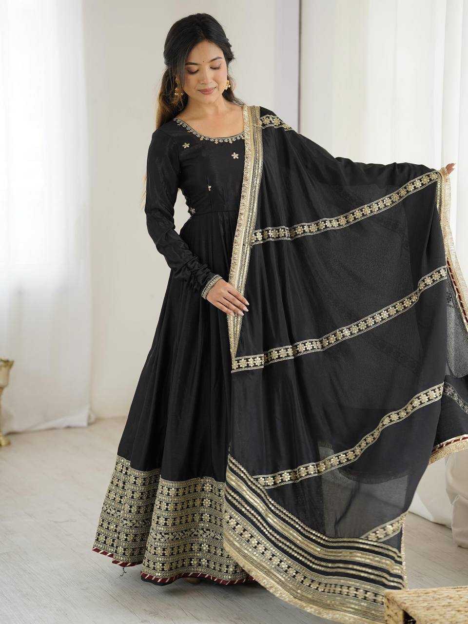 YNF Wholesale Chinon Anarkali Gown RIN162 5816 | Surat Manufacturer