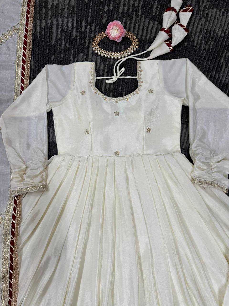 YNF Wholesale Chinon Anarkali Gown RIN162 5816 | Surat Manufacturer