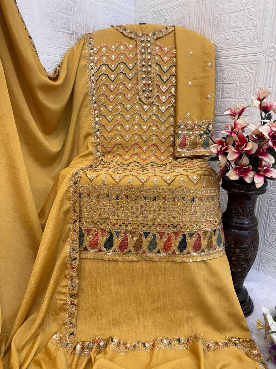 YNF Wholesale Chinon Unstitched Suits RIN236 5101 | Surat Manufacturer
