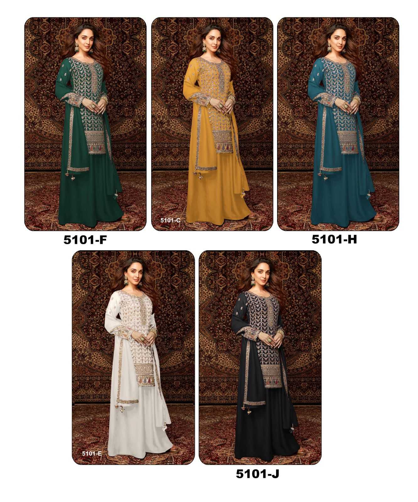 YNF Wholesale Chinon Unstitched Suits RIN236 5101 | Surat Manufacturer