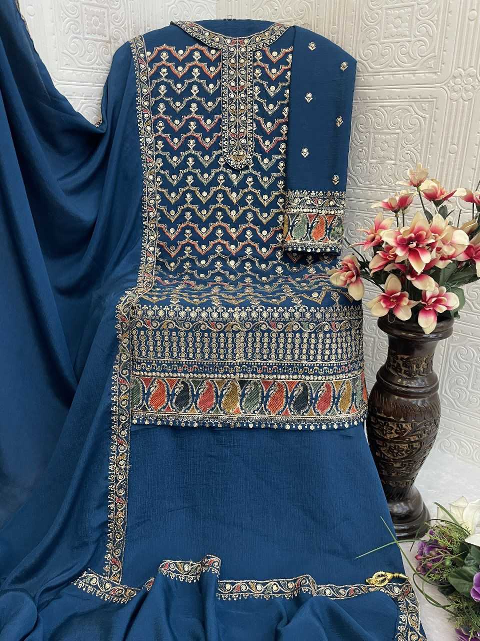 YNF Wholesale Chinon Unstitched Suits RIN236 5101 | Surat Manufacturer