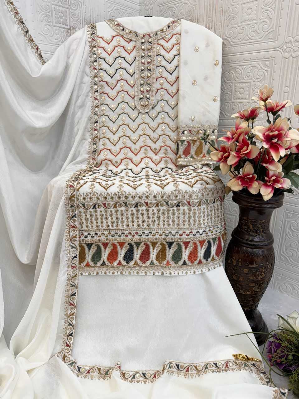 YNF Wholesale Chinon Unstitched Suits RIN236 5101 | Surat Manufacturer