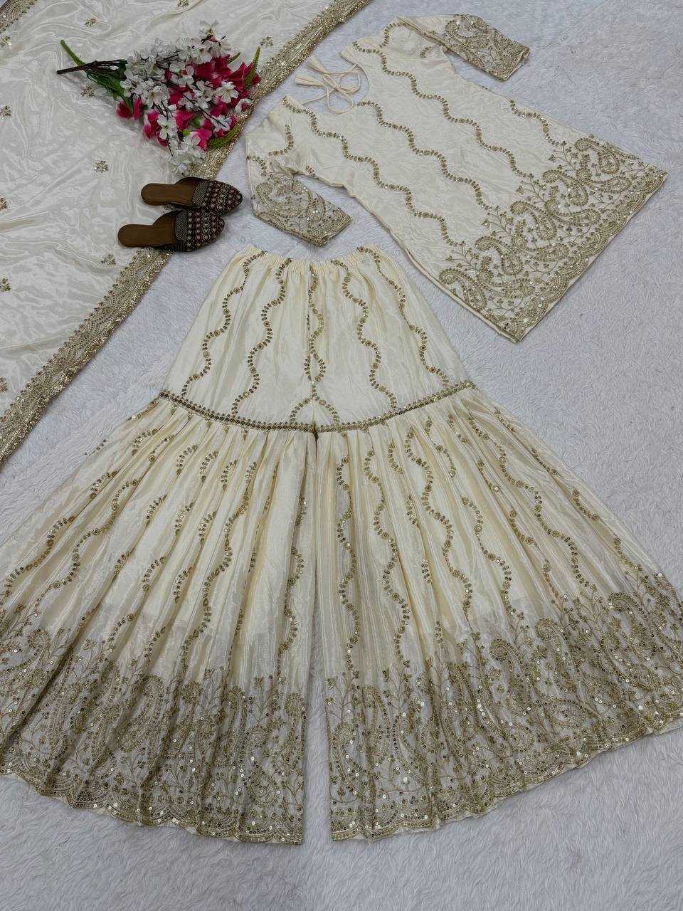 YNF Wholesale Chinon Silk Sharara Salwar Suits KESH560 4008 | Surat Manufacturer