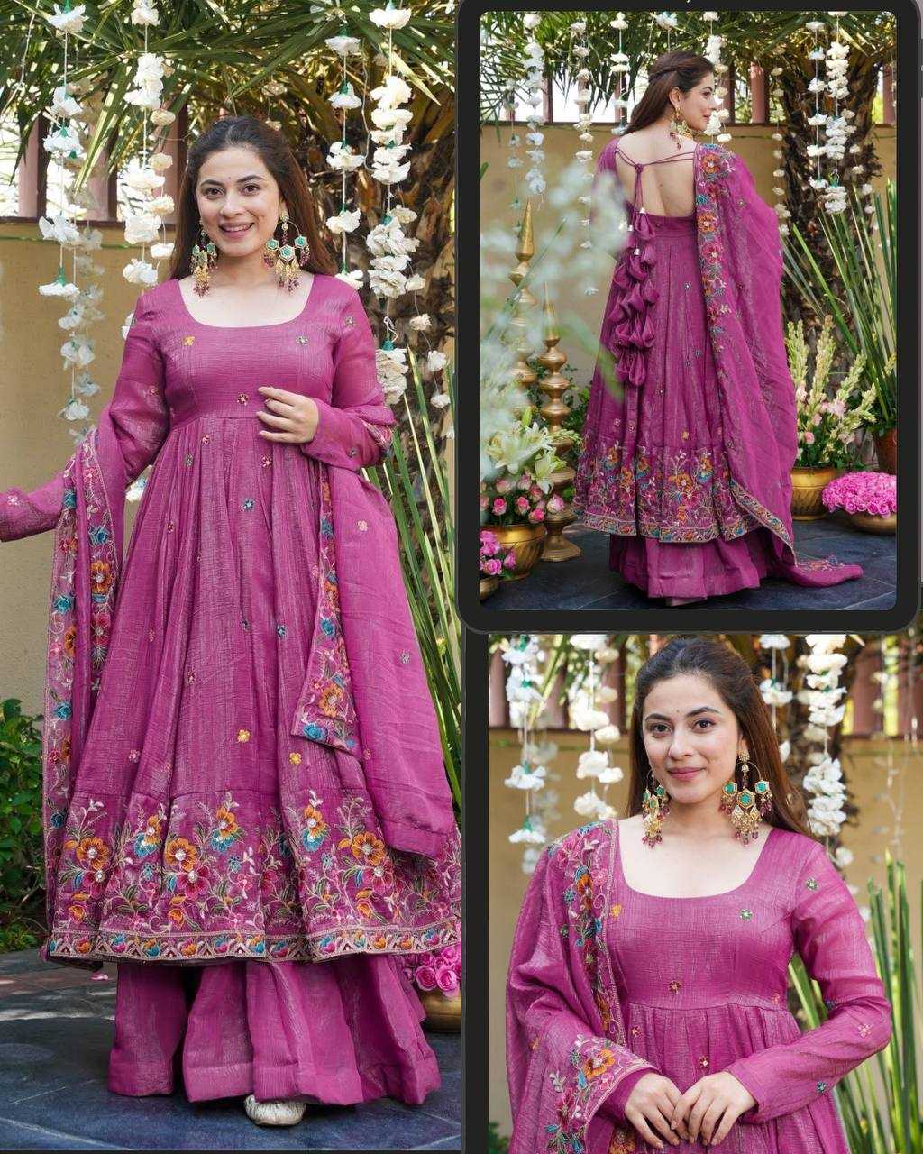 YNF Wholesale Crunchi Embroidery Gowns KESH104 TD-6098 | Surat Manufacturer