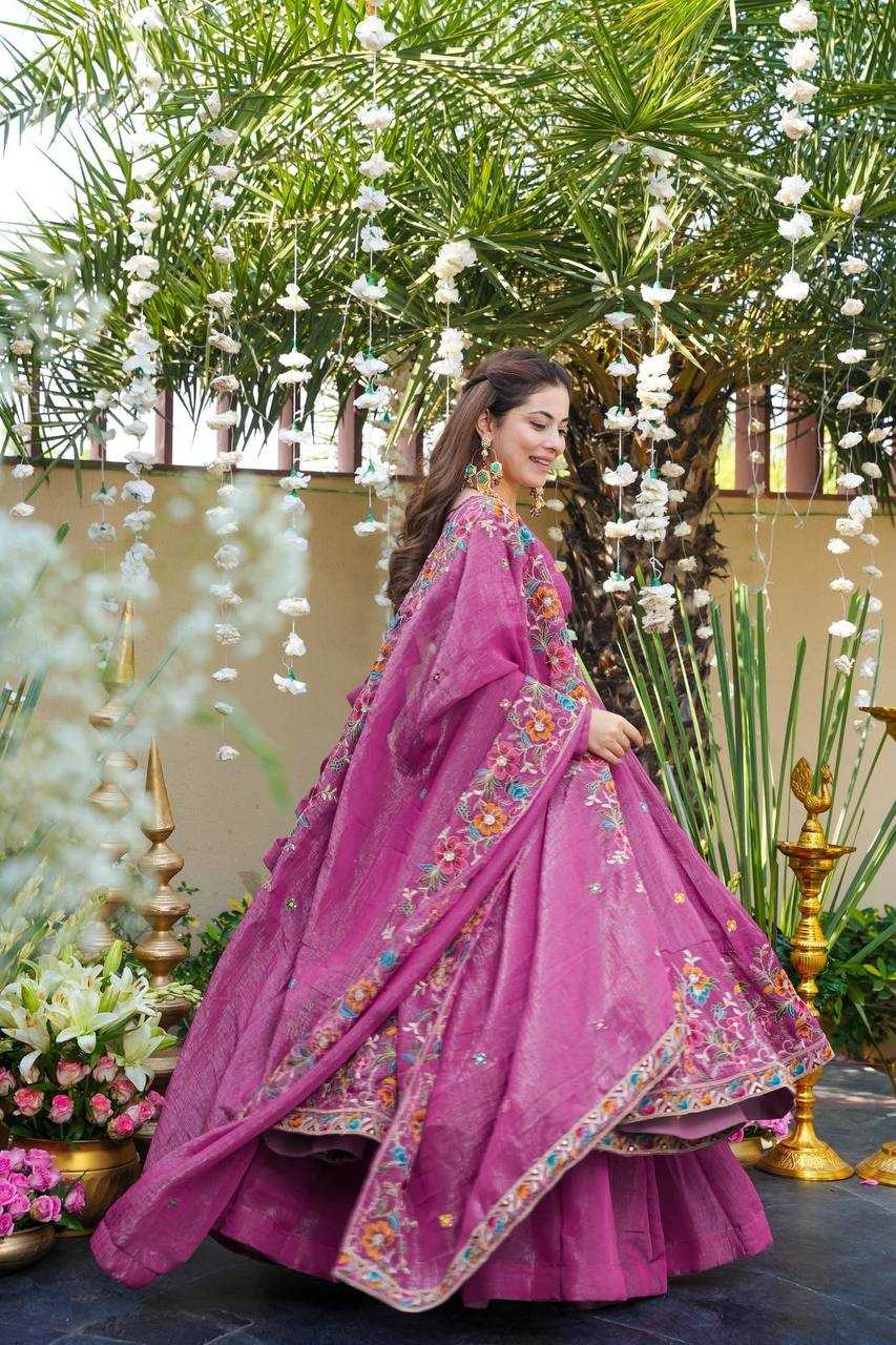 YNF Wholesale Crunchi Embroidery Gowns KESH104 TD-6098 | Surat Manufacturer