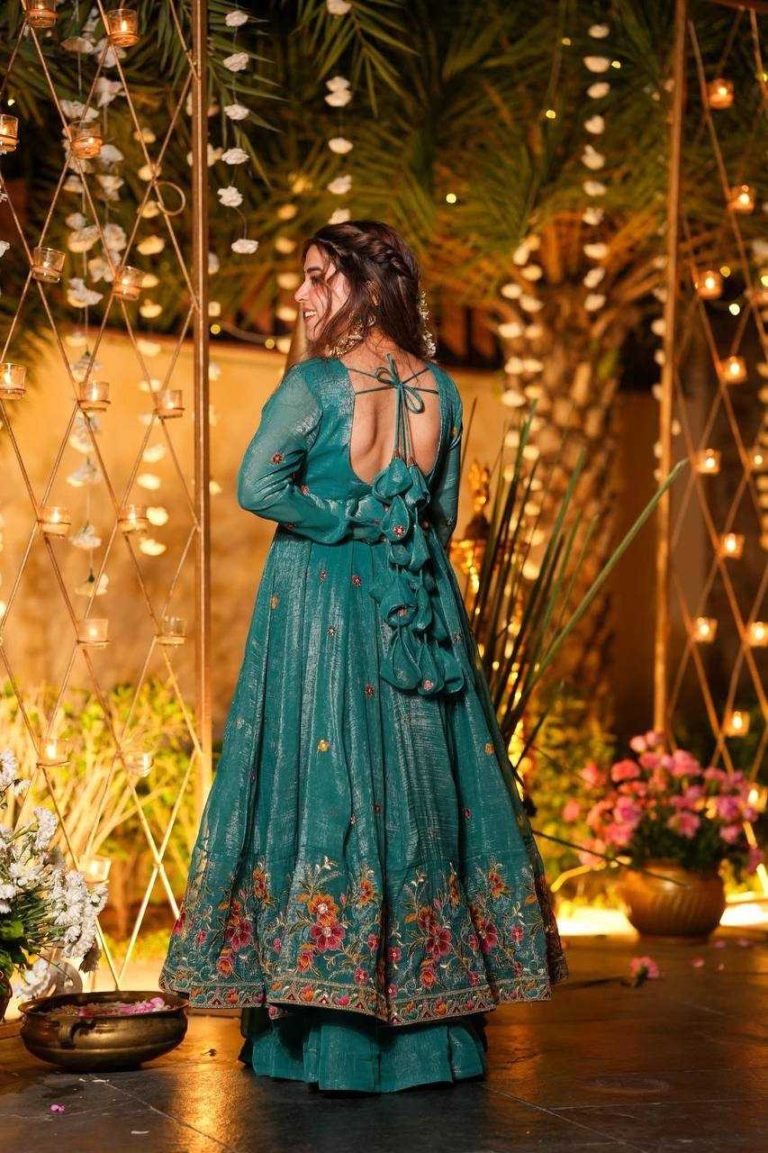 YNF Wholesale Crunchi Embroidery Gowns KESH104 TD-6098 | Surat Manufacturer