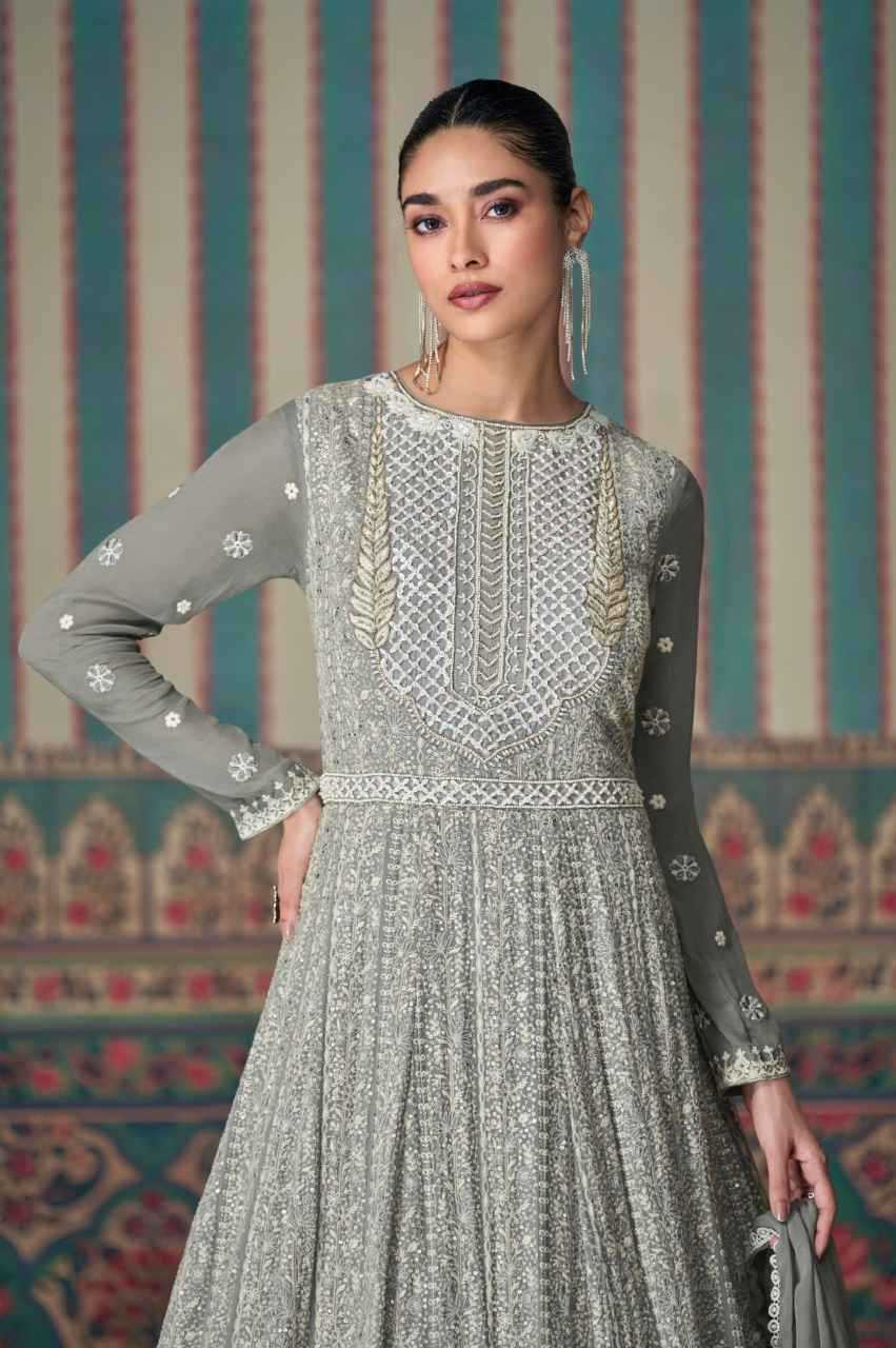 YNF Wholesale Faux Georgette Embroidery Gowns KESH546 1238 | Surat Manufacturer