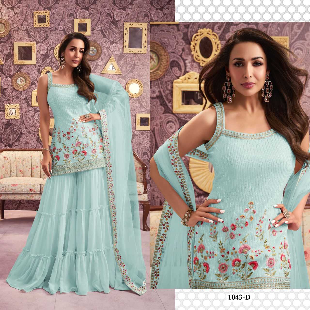 YNF Wholesale Faux Georgette Sharara Salwar Suits KESH745 1043 | Surat Manufacturer