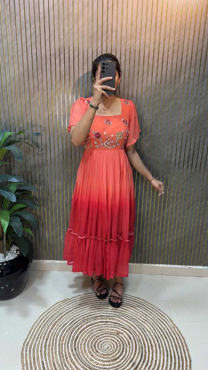 YNF Wholesale Faux Georgette Party Wear Dresses RIN214 ST-190 | Surat Manufacturer