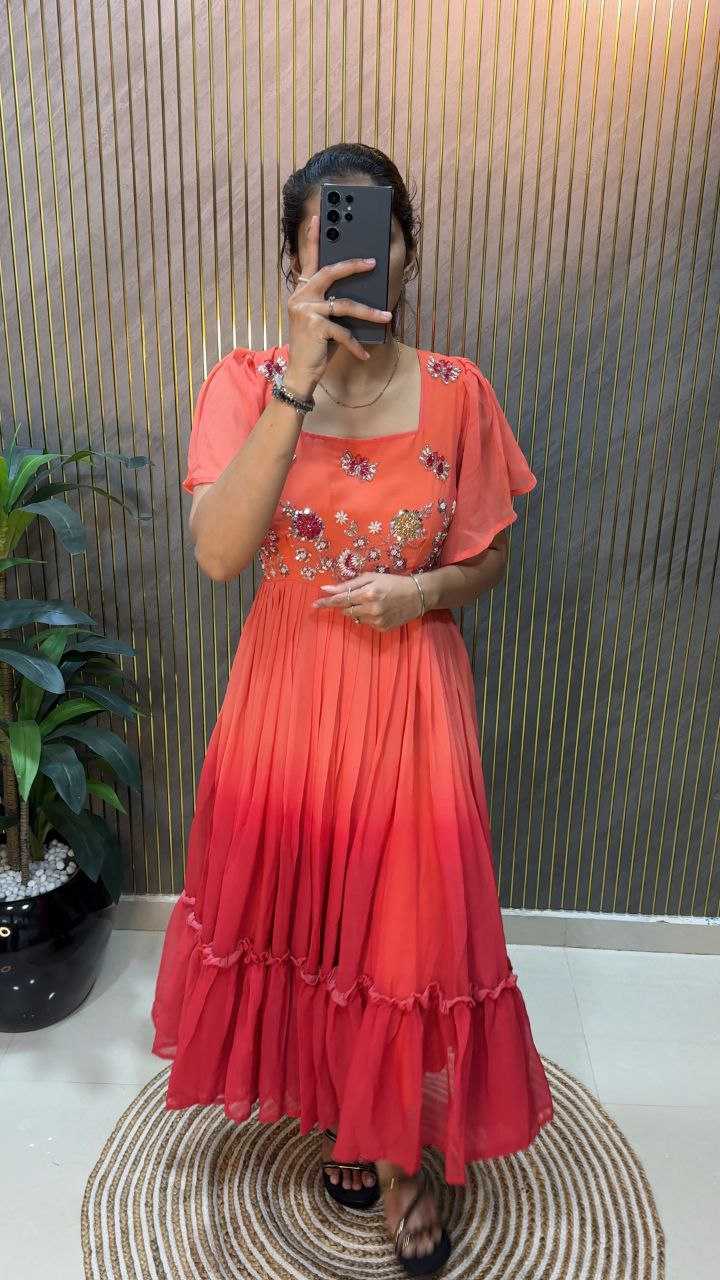 YNF Wholesale Faux Georgette Party Wear Dresses RIN214 ST-190 | Surat Manufacturer