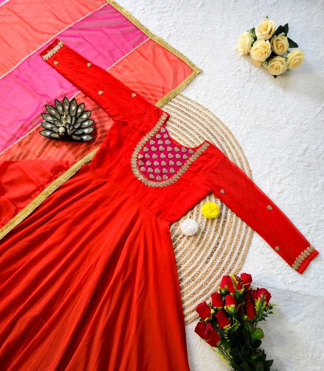 YNF Wholesale Faux Georgette Fancy Gowns RIN214 ST - 205 | Surat Manufacturer