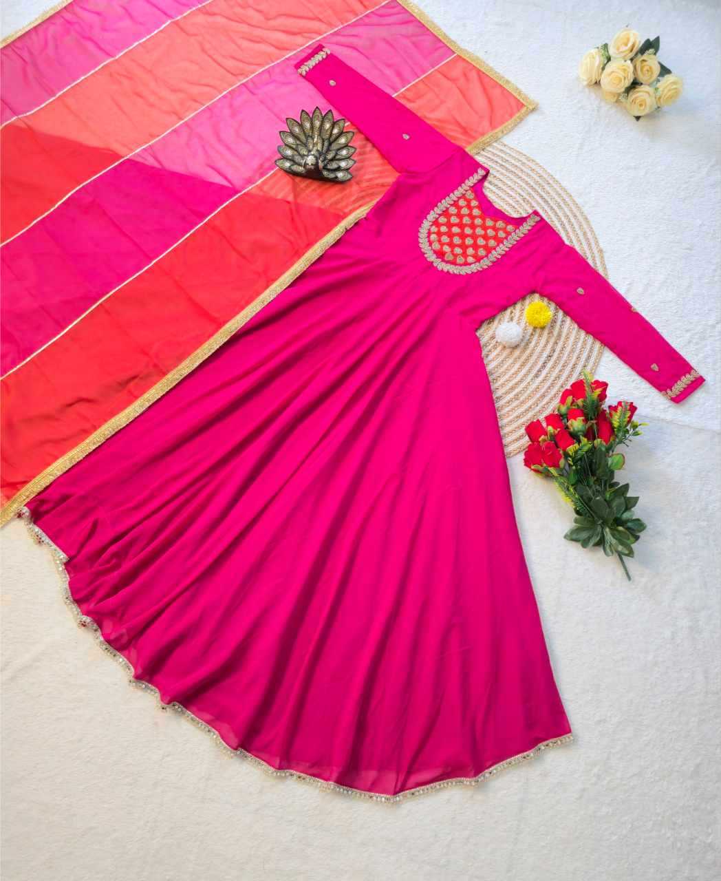 YNF Wholesale Faux Georgette Fancy Gowns RIN214 ST - 205 | Surat Manufacturer