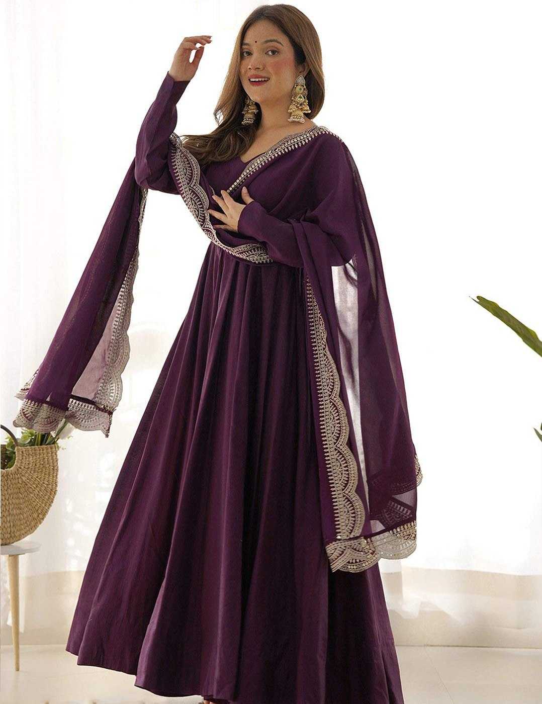 YNF Wholesale Georgette Embroidery Gowns KESH334 Sakhi | Surat Manufacturer
