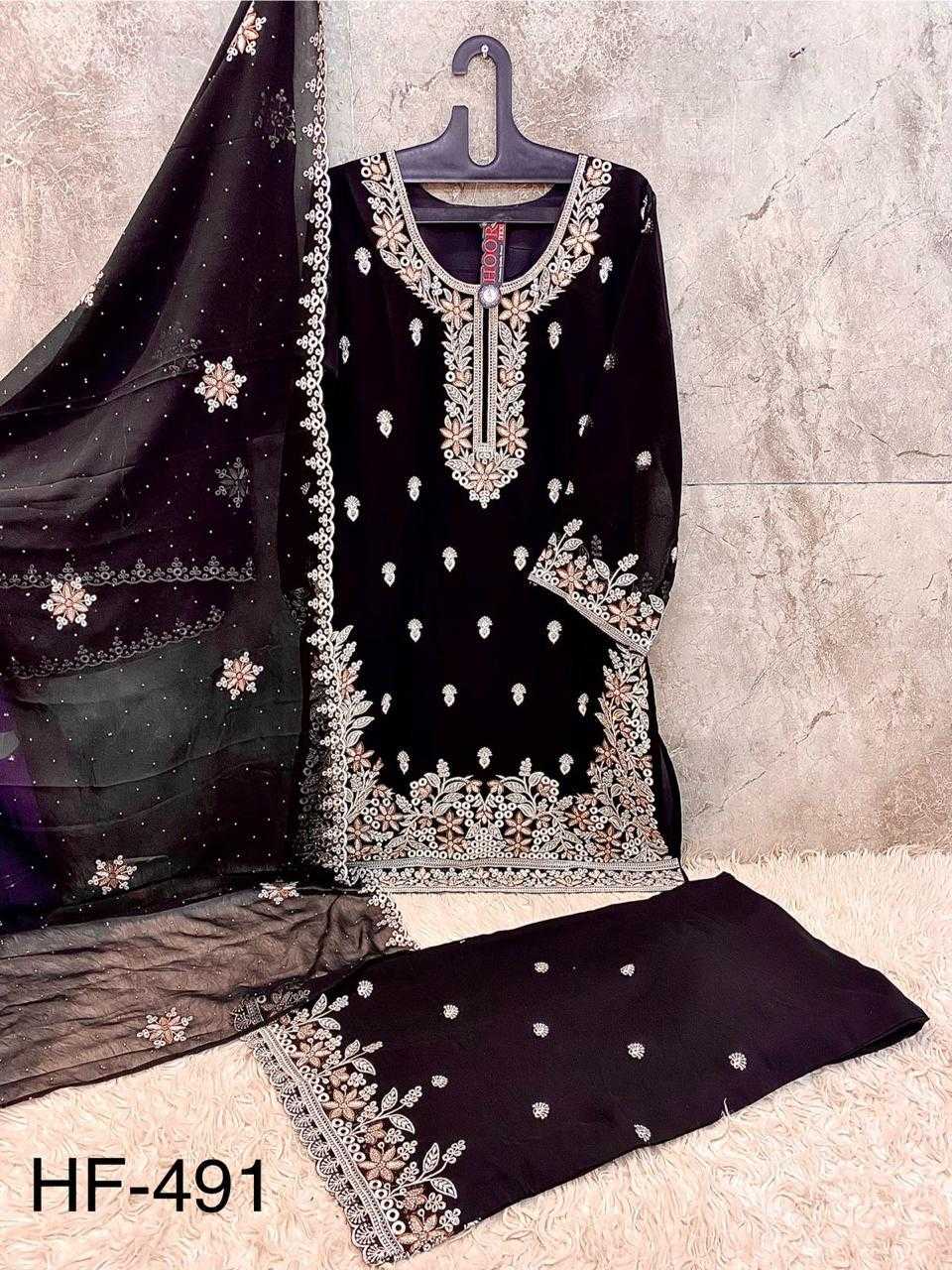 YNF Wholesale Georgette Embroidery Suits KESH677 HF-491 | Surat Manufacturer