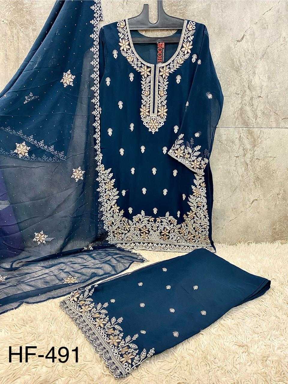 YNF Wholesale Georgette Embroidery Suits KESH677 HF-491 | Surat Manufacturer