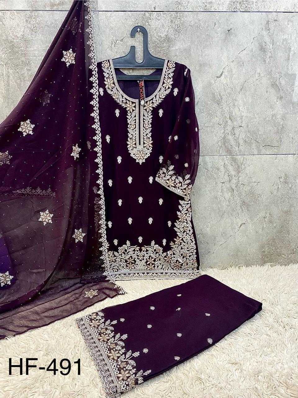 YNF Wholesale Georgette Embroidery Suits KESH677 HF-491 | Surat Manufacturer