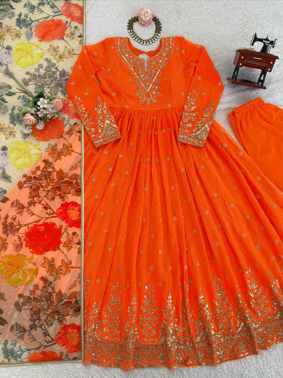 YNF Wholesale Georgette Printed Gowns RIN133 55 | Surat Manufacturer
