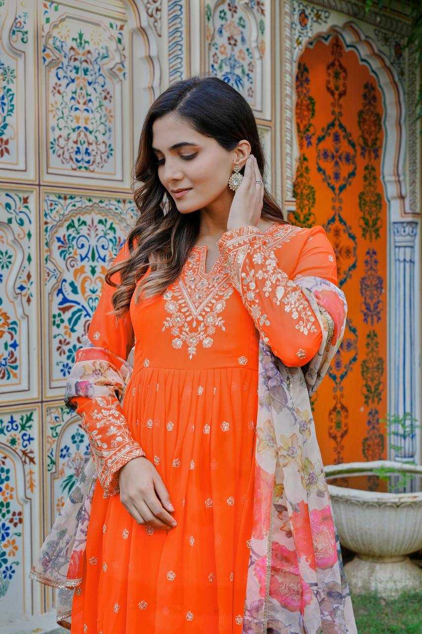 YNF Wholesale Georgette Printed Gowns RIN133 55 | Surat Manufacturer