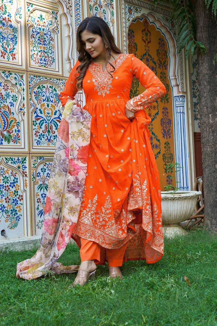YNF Wholesale Georgette Printed Gowns RIN133 55 | Surat Manufacturer