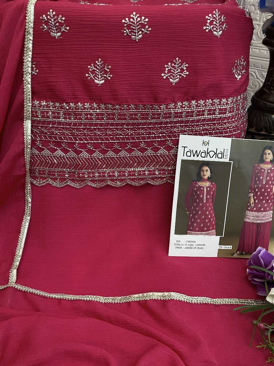 YNF Wholesale Heavy Chinnon Silk Semi Stitched Suits KESH745 1314 | Surat Manufacturer
