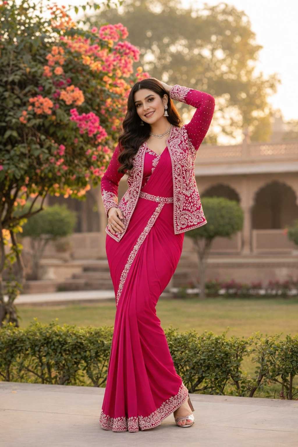 YNF Wholesale Heavy Crepe Ready To Wear Sarees KESH558 64 | Surat Manufacturer