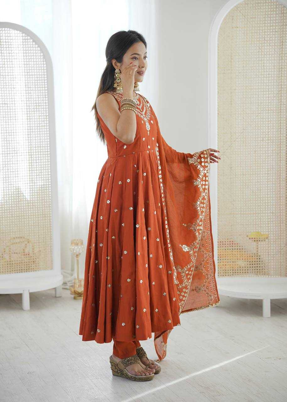 YNF Wholesale Heavy Roman Silk Embroidery Gowns KESH499 038 | Surat Manufacturer