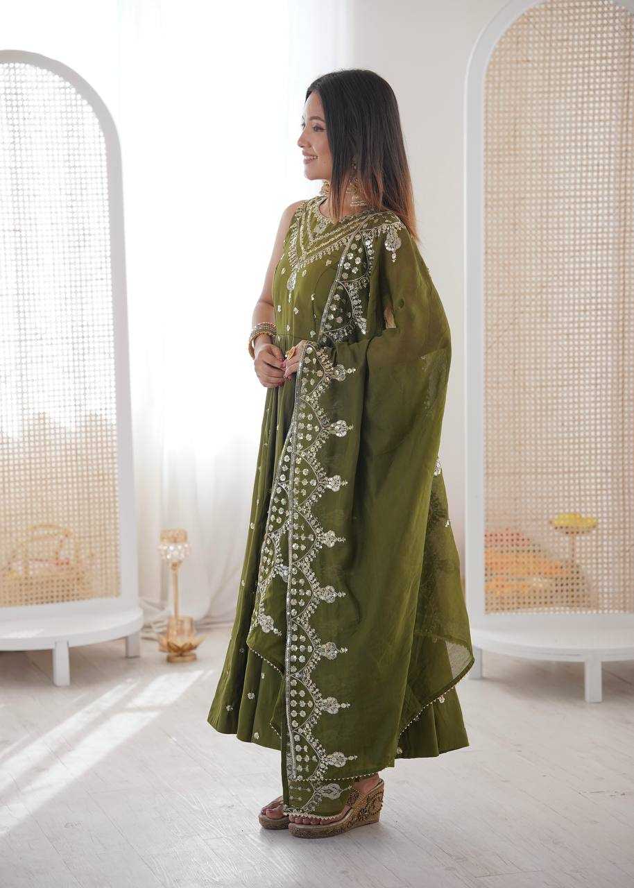 YNF Wholesale Heavy Roman Silk Embroidery Gowns KESH499 038 | Surat Manufacturer