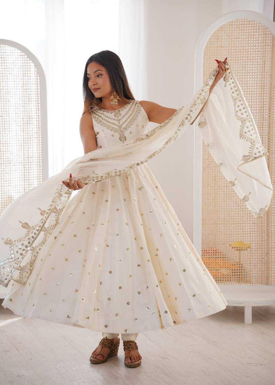 YNF Wholesale Heavy Roman Silk Embroidery Gowns KESH499 038 | Surat Manufacturer