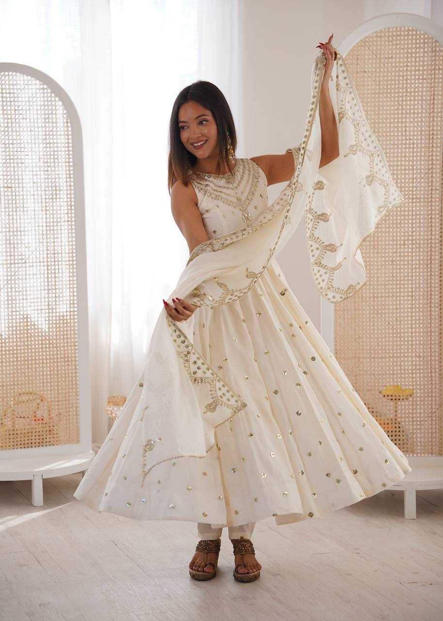 YNF Wholesale Heavy Roman Silk Embroidery Gowns KESH499 038 | Surat Manufacturer