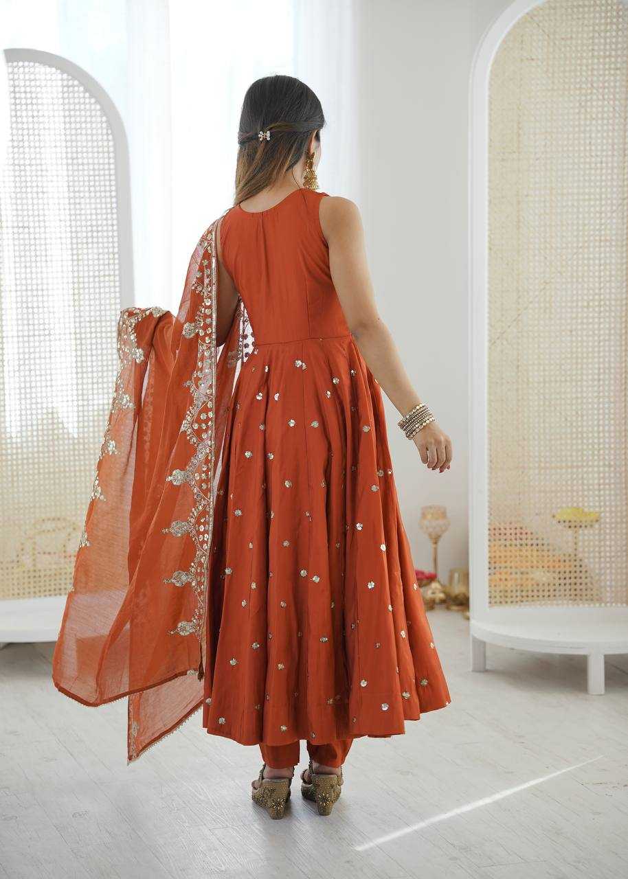 YNF Wholesale Heavy Roman Silk Embroidery Gowns KESH499 038 | Surat Manufacturer