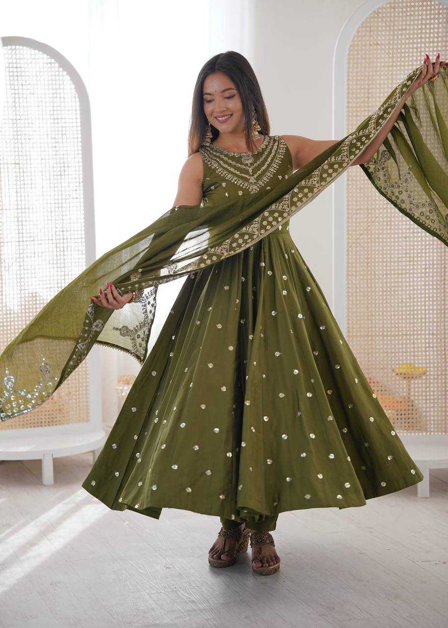 YNF Wholesale Heavy Roman Silk Embroidery Gowns KESH499 038 | Surat Manufacturer