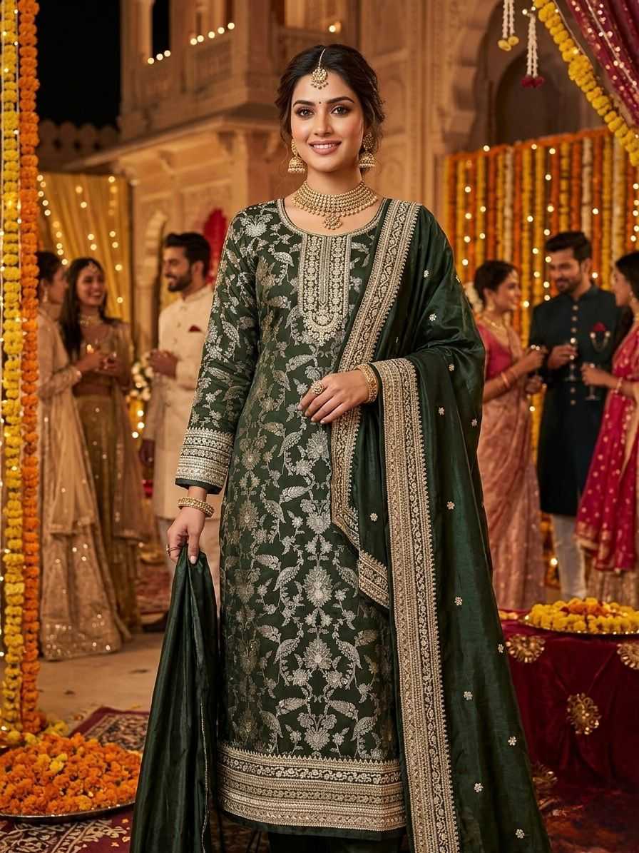 YNF Wholesale Jacquard Semi Stitched Suits KESH745 1306-08 | Surat Manufacturer