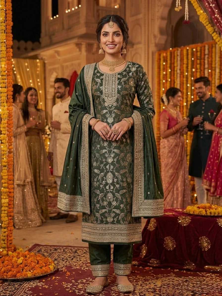 YNF Wholesale Jacquard Semi Stitched Suits KESH745 1306-08 | Surat Manufacturer